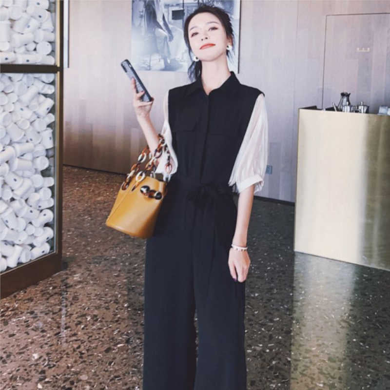 ドルマンパフスリーブシャツオールインワンパンツ