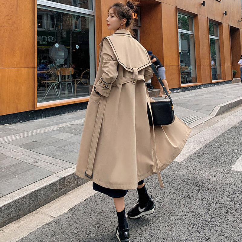 セーラーカラーコンビステンカラーロングコート