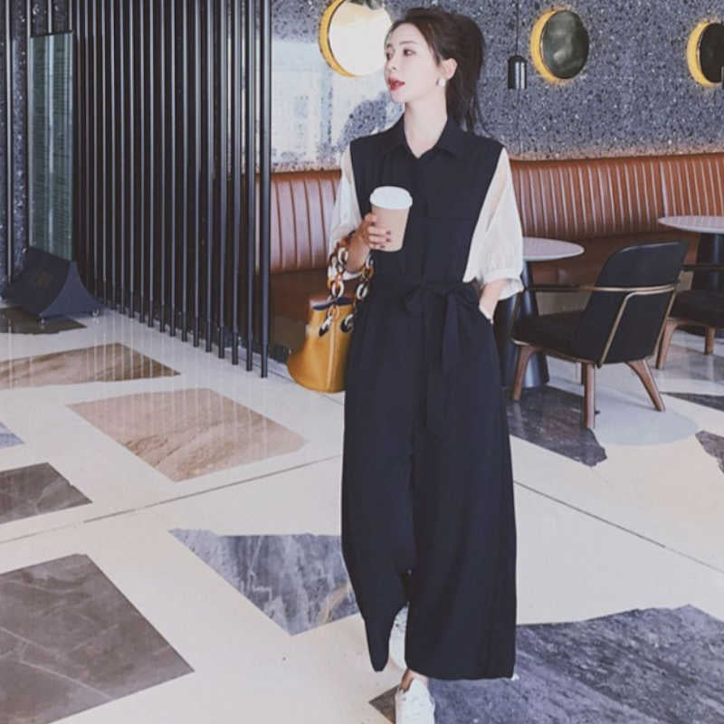 ドルマンパフスリーブシャツオールインワンパンツ