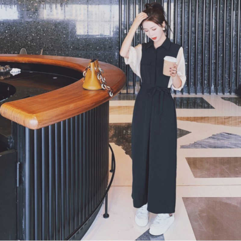 ドルマンパフスリーブシャツオールインワンパンツ