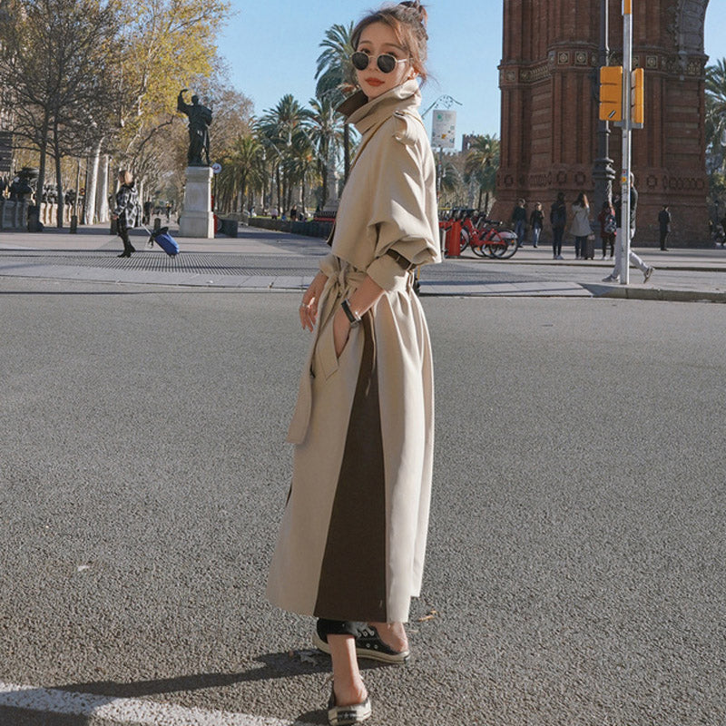 バイカラーオーバーロングトレンチコート