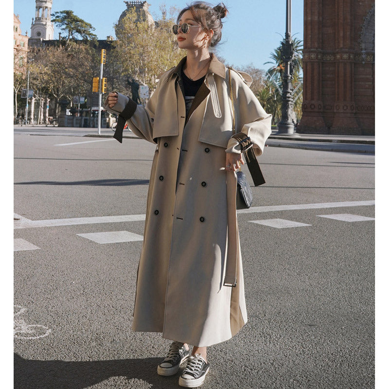 バイカラーオーバーロングトレンチコート