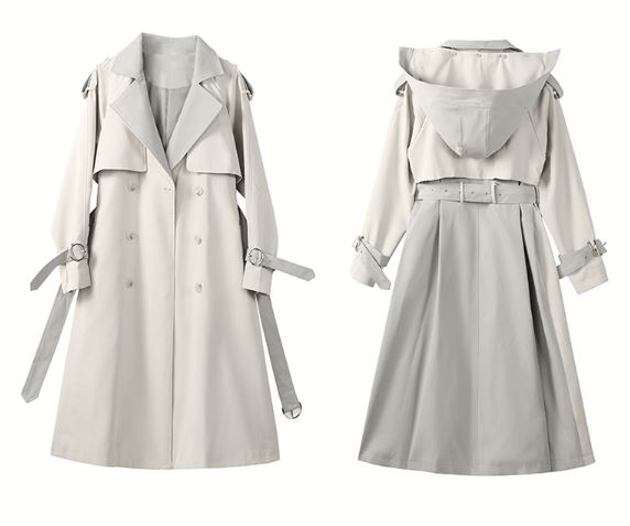 2WAYビッグフードコンビロングトレンチコート