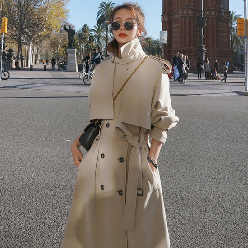 バイカラーオーバーロングトレンチコート