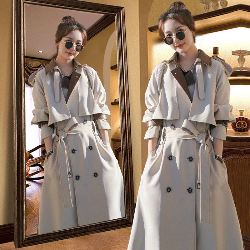 バイカラーオーバーロングトレンチコート