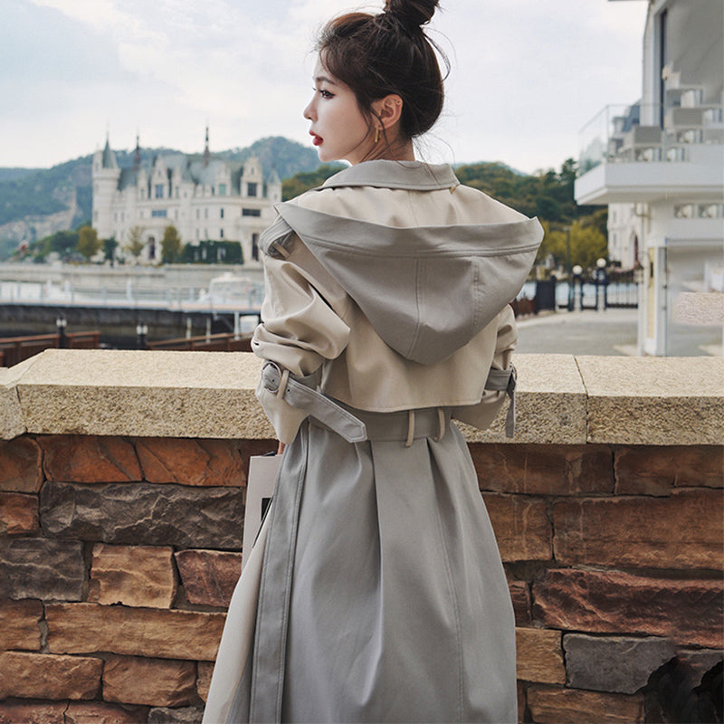 2WAYビッグフードコンビロングトレンチコート