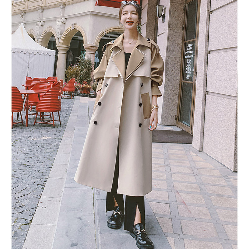 ツートーンラグランスリーブトレンチコート