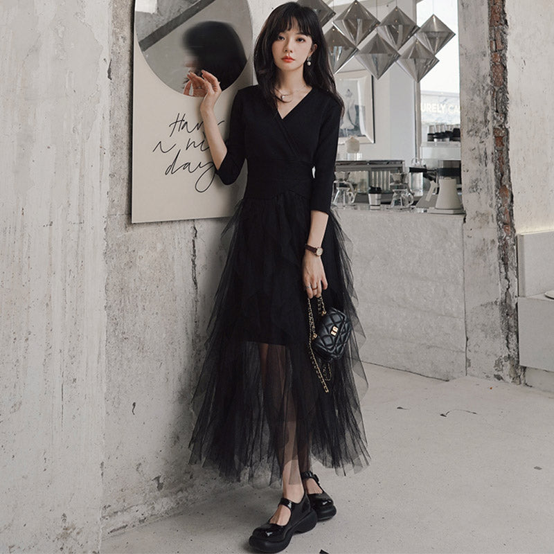 カシュクールチュールスカートワンピース