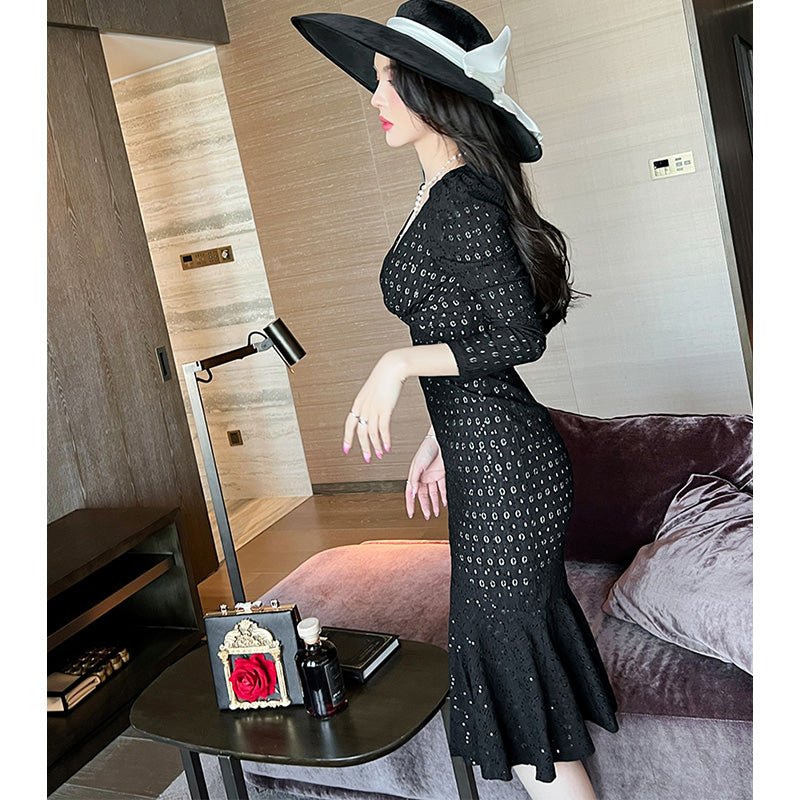 スパンコールマーメイドワンピース