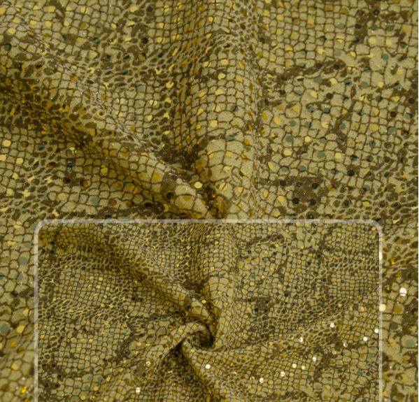 スパンコールフロントギャザーイレヘムパイソンワンピース