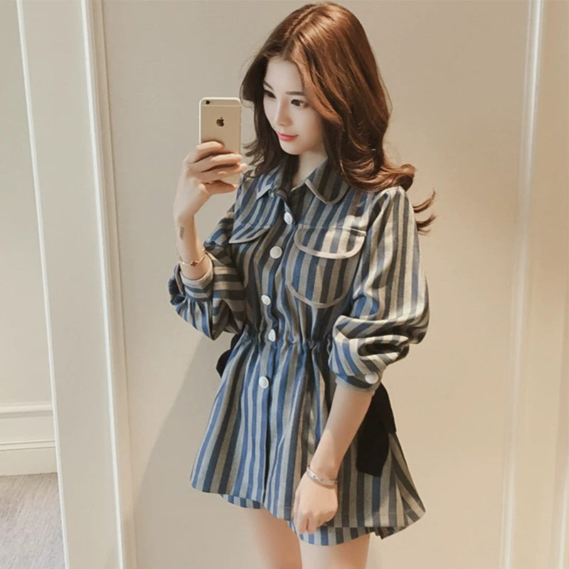 ストライプペプラムセットアップ