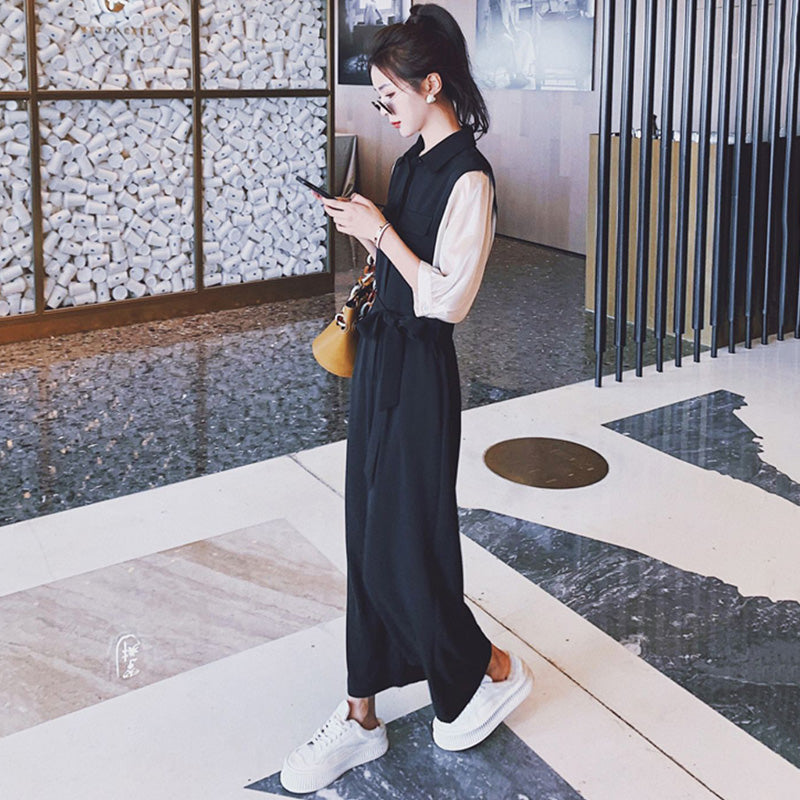 ドルマンパフスリーブシャツオールインワンパンツ