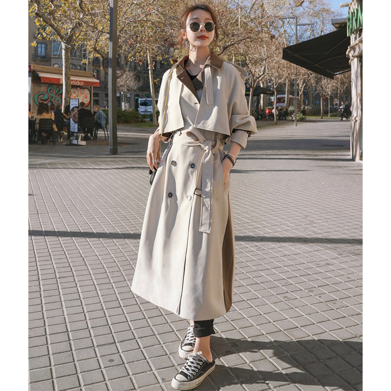 バイカラーオーバーロングトレンチコート