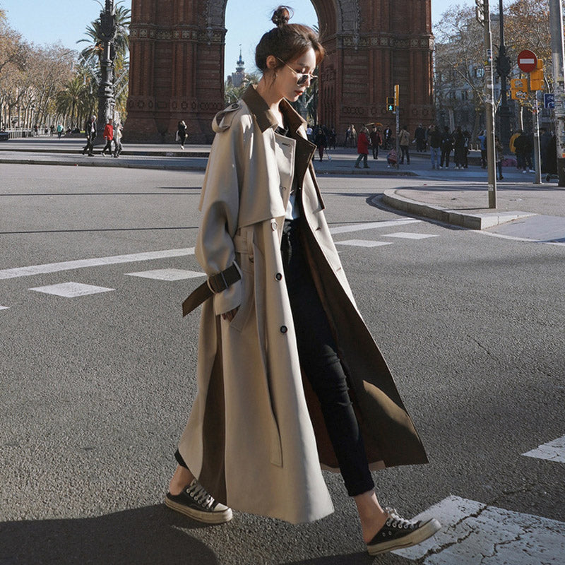 バイカラーオーバーロングトレンチコート