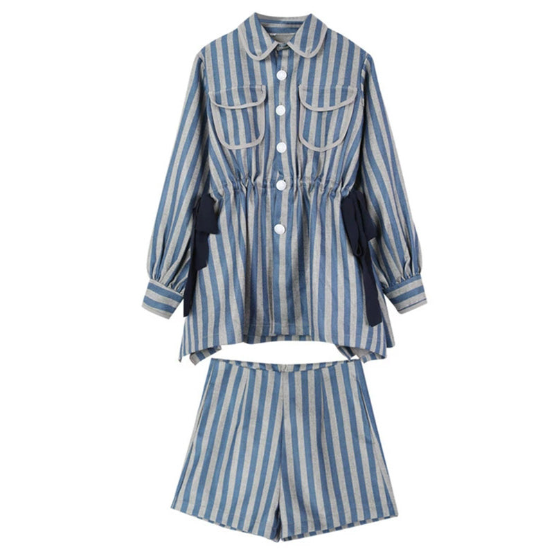 ストライプペプラムセットアップ