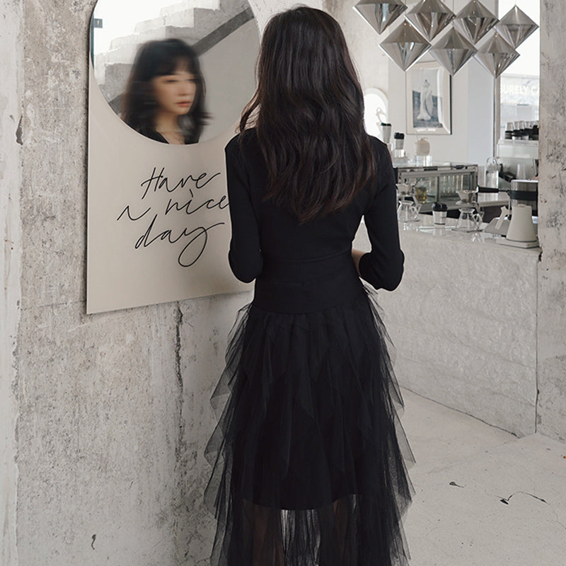 カシュクールチュールスカートワンピース