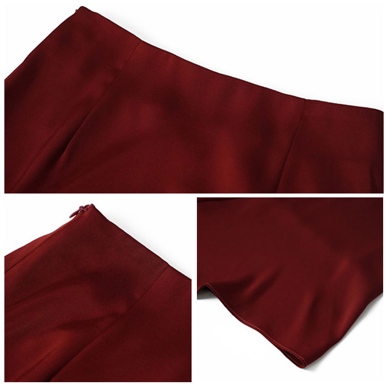 ハイネックペプラムトップ×アシンメトリースカート(2colors)