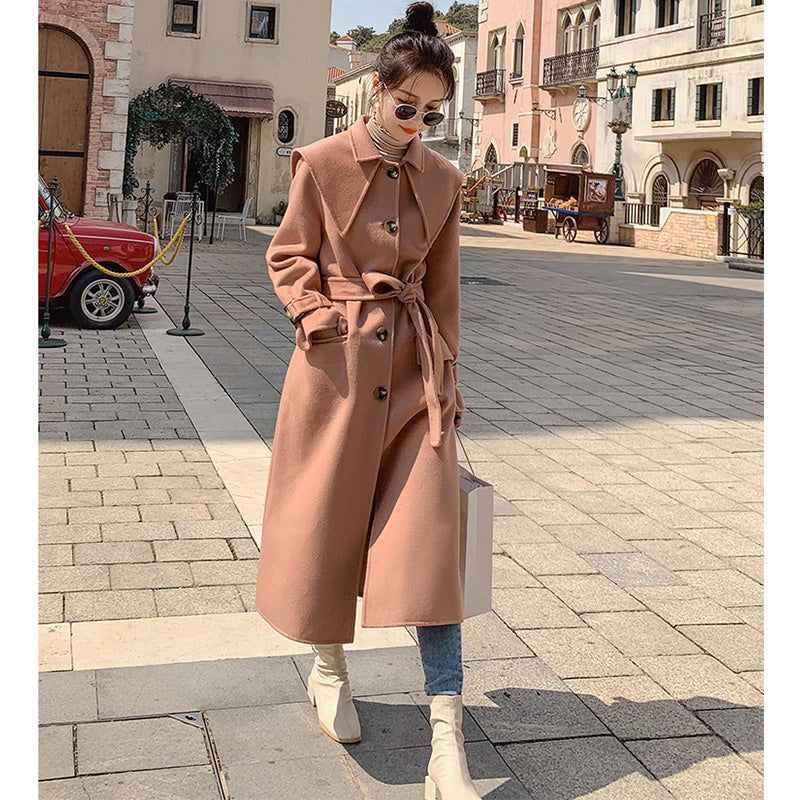 セーラーカラーコンビステンカラーロングコート