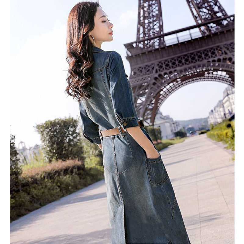 ウエスタンシャツデニムワンピース