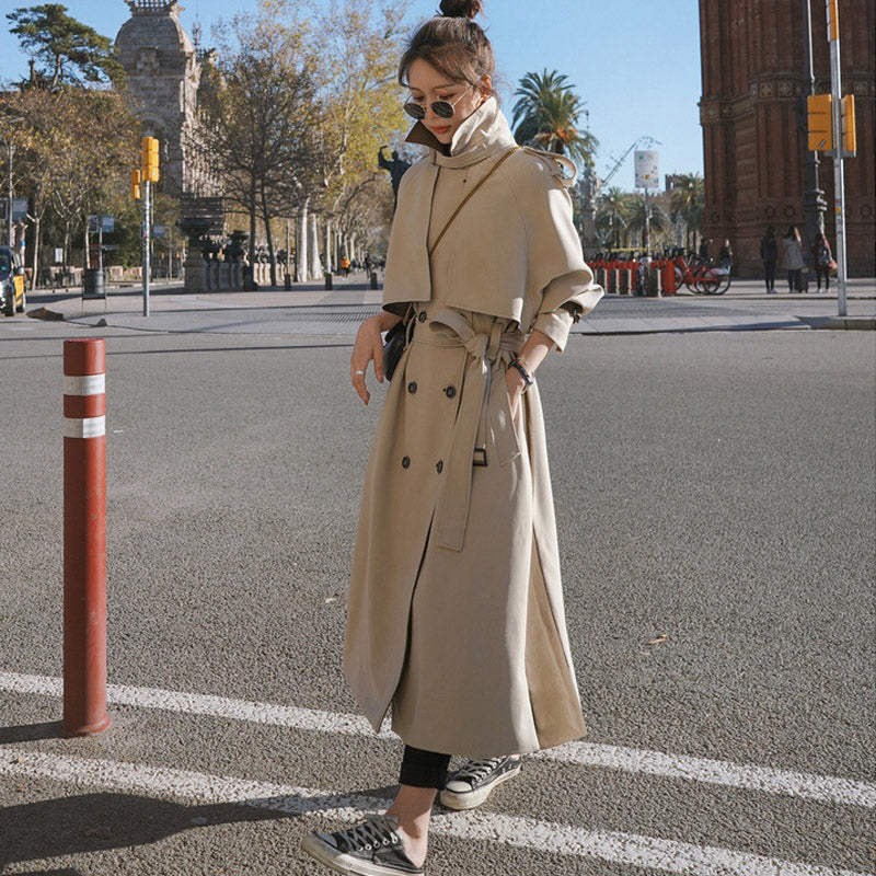 バイカラーオーバーロングトレンチコート