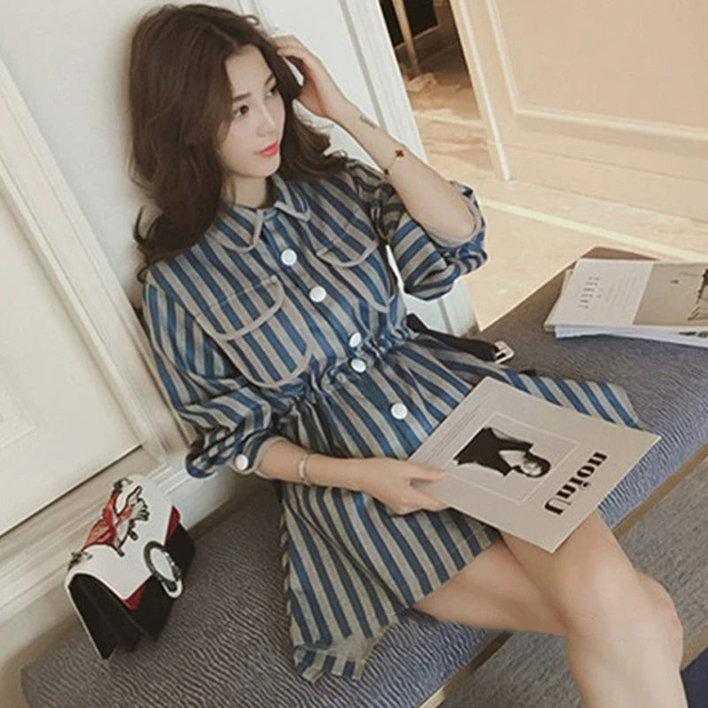 ストライプペプラムセットアップ