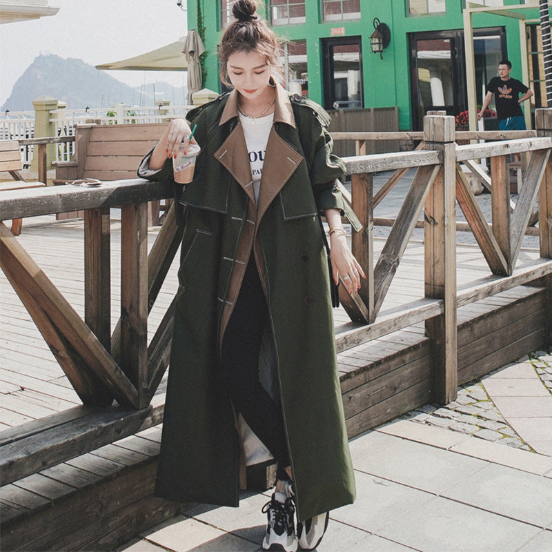 レイヤード風2WAYロングトレンチコート