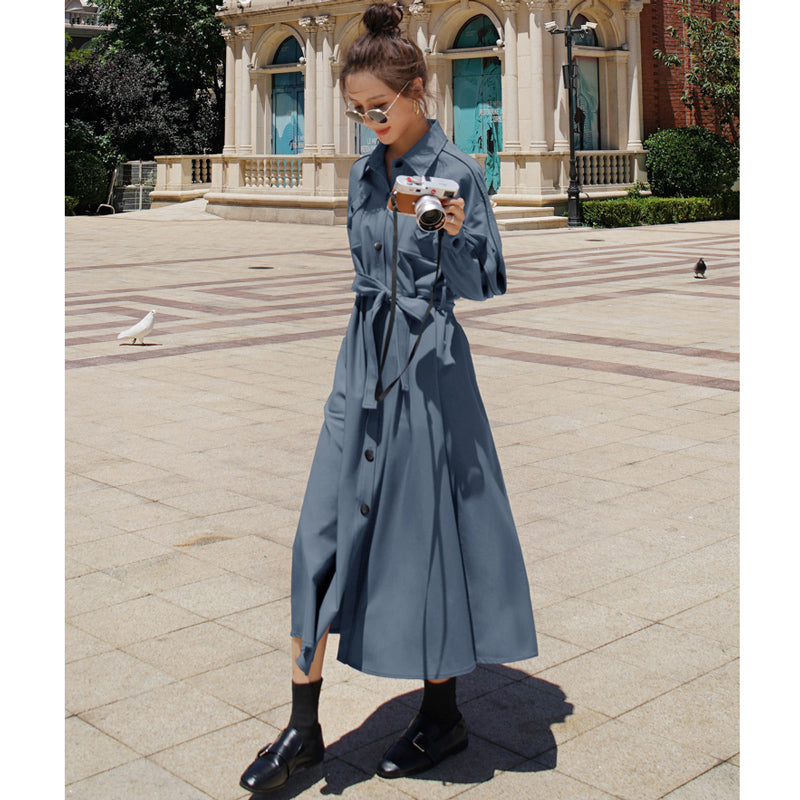 胸フラップポケットシャツワンピース(2colors)