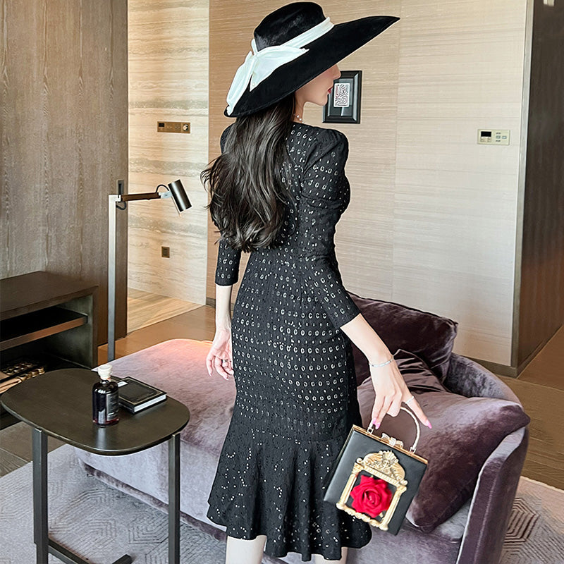 スパンコールマーメイドワンピース