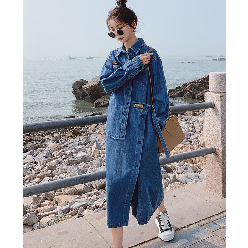 シャツドッキングアシメデニムワンピース