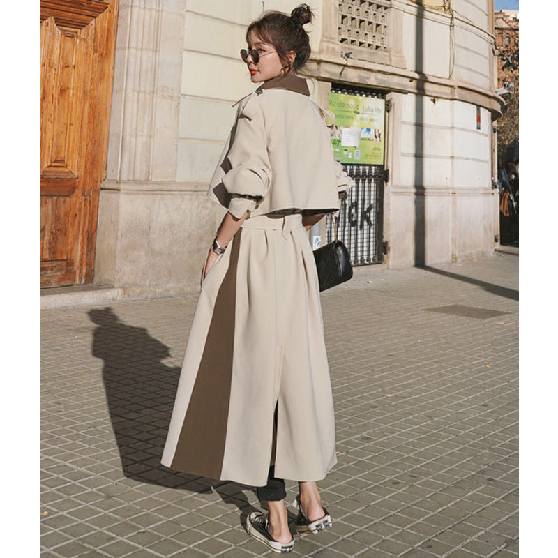 バイカラーオーバーロングトレンチコート