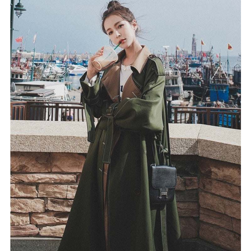 レイヤード風2WAYロングトレンチコート