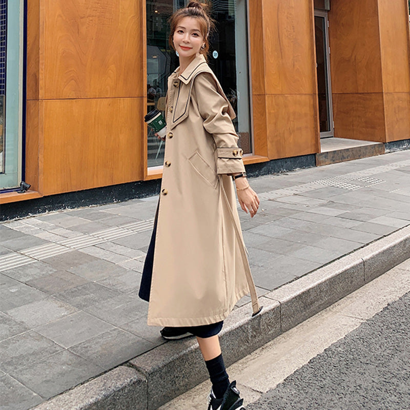 セーラーカラーコンビステンカラーロングコート