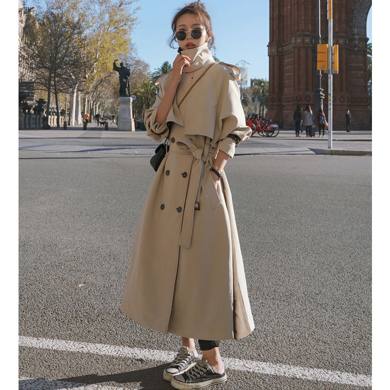 バイカラーオーバーロングトレンチコート