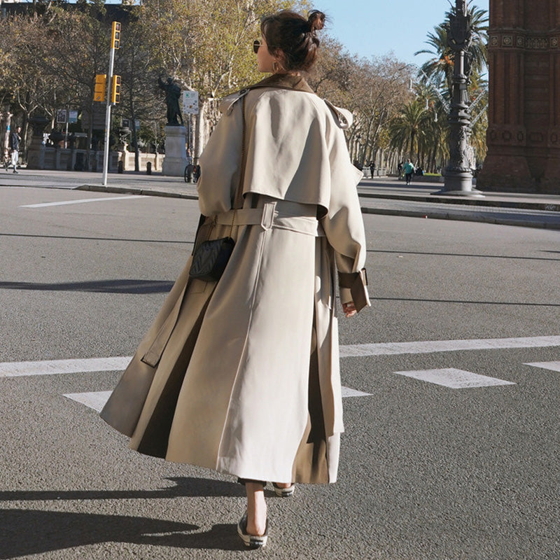 バイカラーオーバーロングトレンチコート