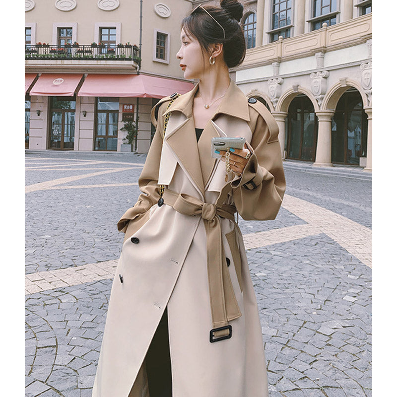 ツートーンラグランスリーブトレンチコート