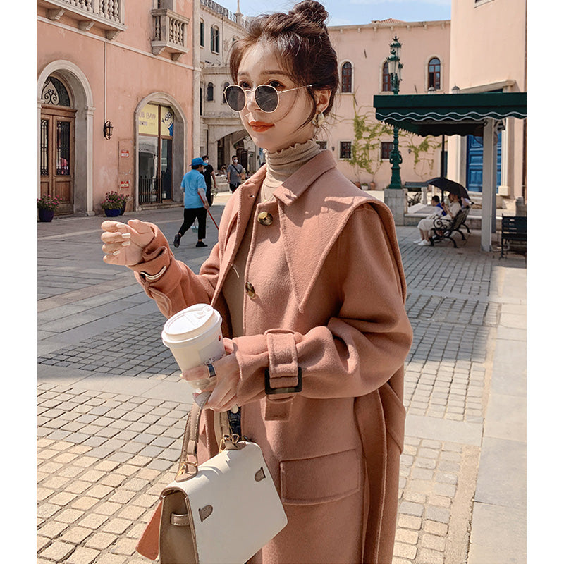 セーラーカラーコンビステンカラーロングコート