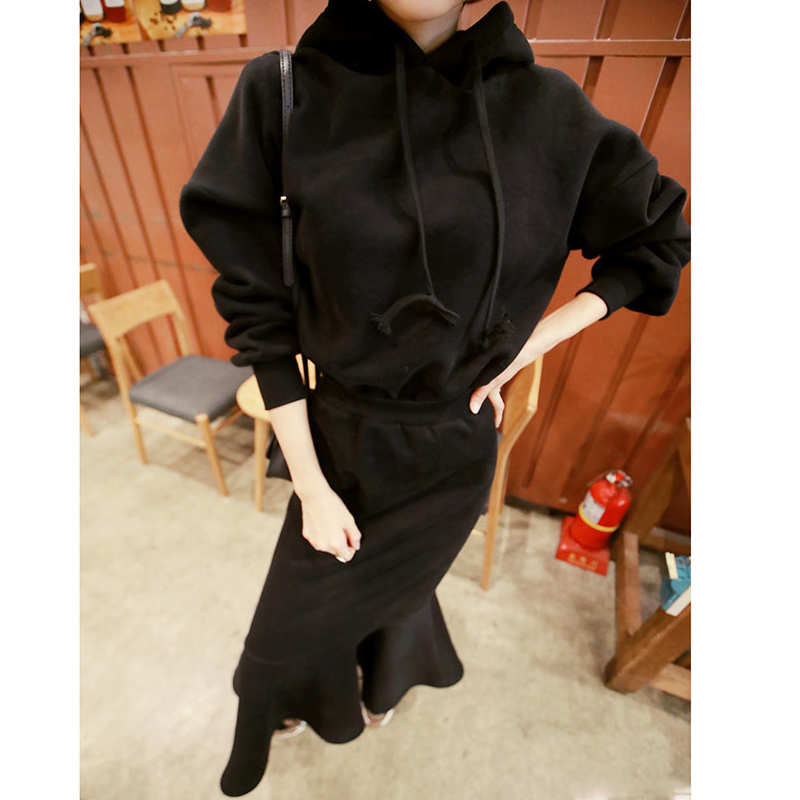 オーバーパーカー×マーメイドロングスカート(2colors)