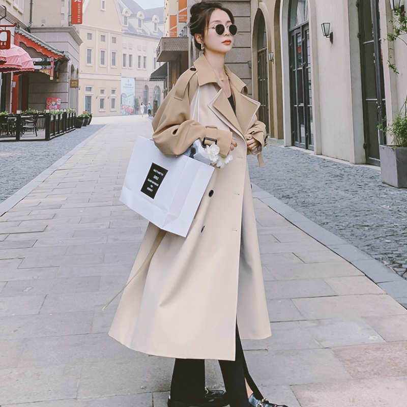 ツートーンラグランスリーブトレンチコート