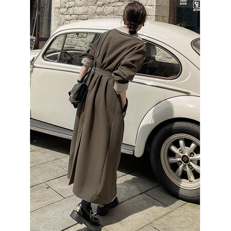 バイカラーレイヤード風ガウンチェスターコート