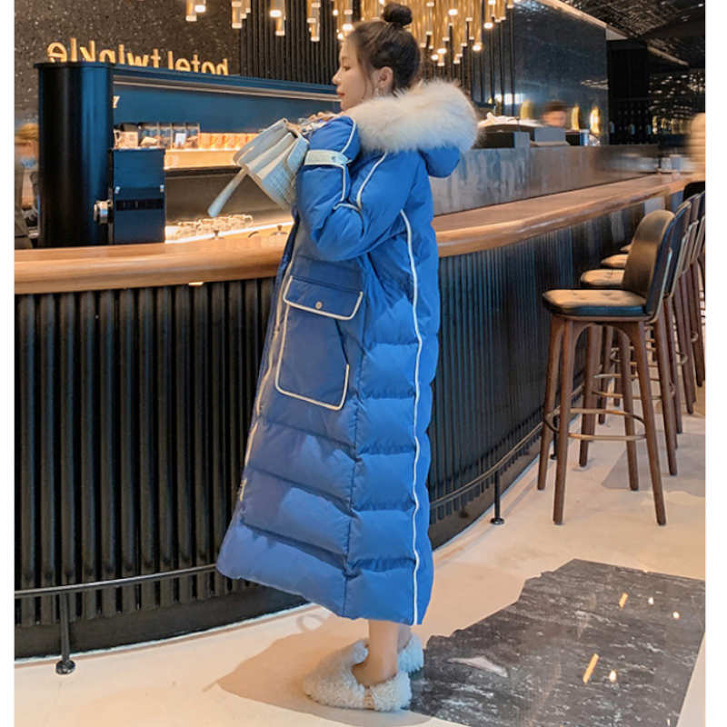 ファー付きフーディーロング中綿ベンチコート(4colors)