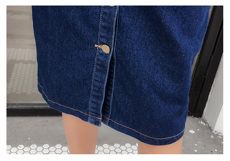 フロントボタンウエスタンデニムワンピース