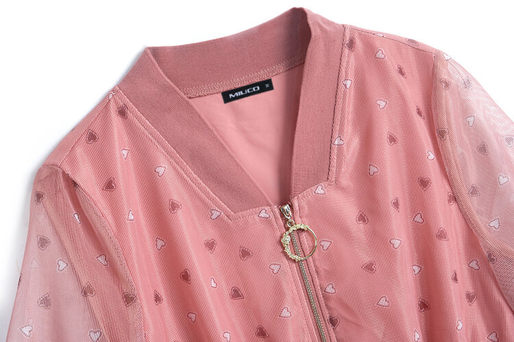 シアードッキングブルゾン風ジップアップワンピース(2colors)