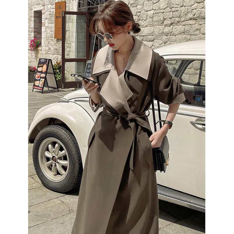 バイカラーレイヤード風ガウンチェスターコート