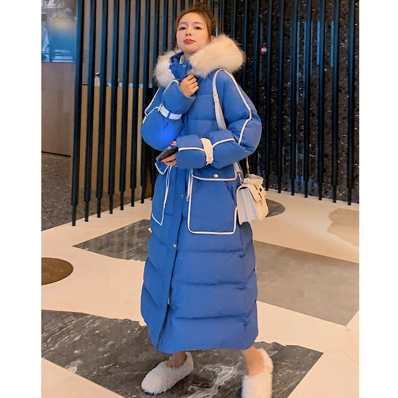 ファー付きフーディーロング中綿ベンチコート(4colors)