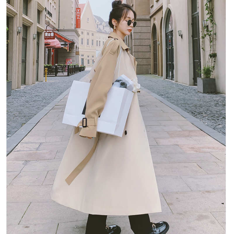 ツートーンラグランスリーブトレンチコート