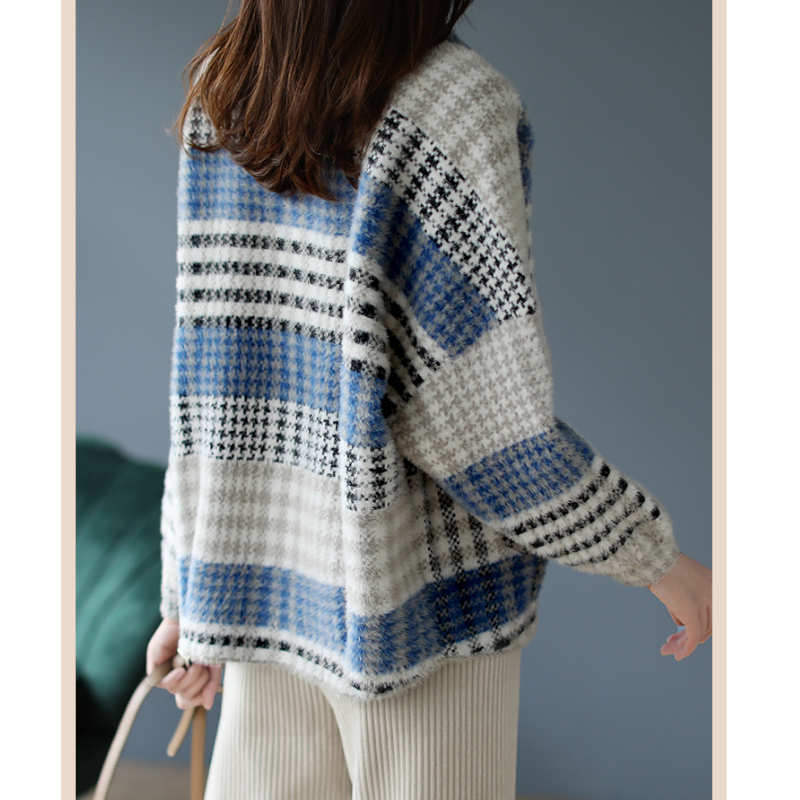 チェックパネル襟付きジャケット