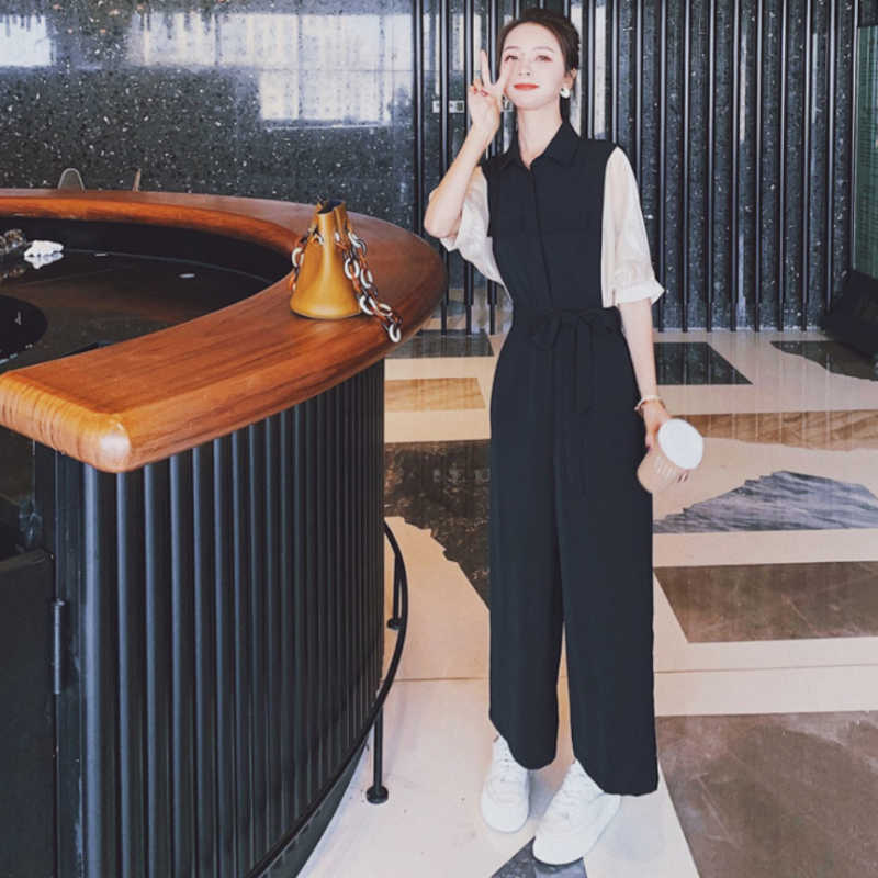 ドルマンパフスリーブシャツオールインワンパンツ