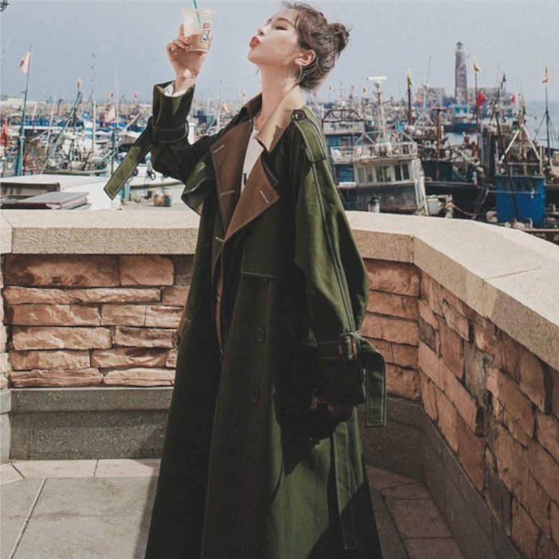 レイヤード風2WAYロングトレンチコート