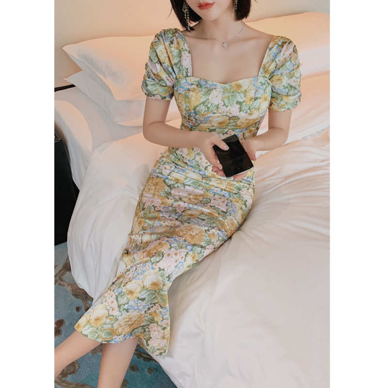 ボタニカルジャガード2WAYオフショルダーナローワンピース