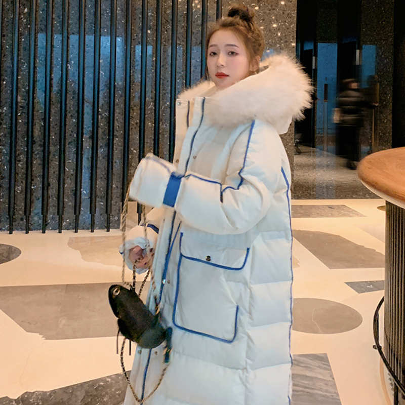 ファー付きフーディーロング中綿ベンチコート(4colors)